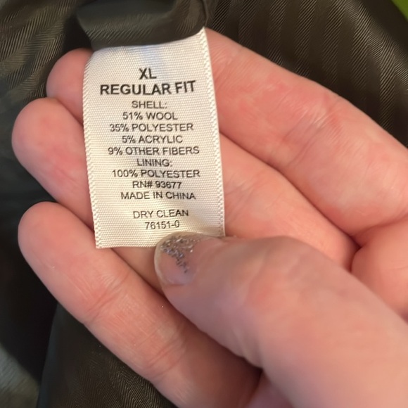 NEW Stafford Wool-blend Double-Breasted Topcoat XL Olive Green - Picture 10 of 16